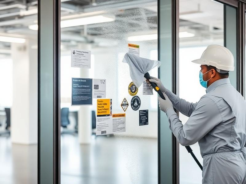 Post-construction glass cleaning and adhesive removal