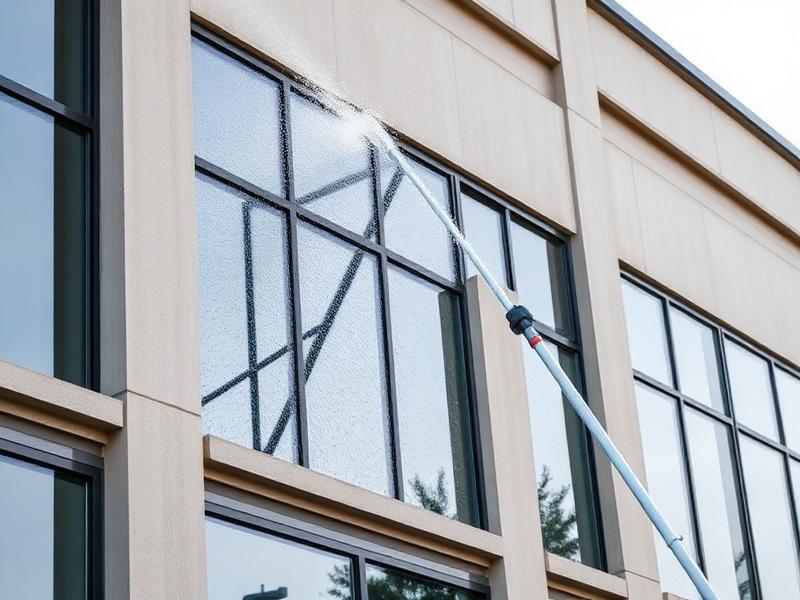 Exterior window cleaning with pure water pole system